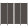 4-Panel Room Divider Anthracite 78.7"x70.9"