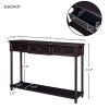 TREXM Console Table Sofa Table with Drawers for Entryway with Projecting Drawers and Long Shelf (Espresso)