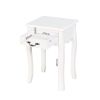 Nightstand  Drawer & Shelf;  Accent Sofa Side Table Curved Legs for Living Room;  Bedroom White
