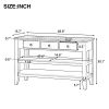 U_STYLE 48'' Modern Console Table Sofa Table for Living Room with 3 Drawers and 2 Shelves, Solid Wood Top (MDF) (As same As WF212303AAV)
