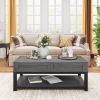 U-style Lift Top Coffee Table with Inner Storage Space and Shelf (As same As WF198291AAE)