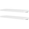 2 White MDF Floating Wall Display Shelves Book/DVD Storage