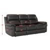 Aria Breathable Fabric Power Reclining Sofa with Drop Down Table,USB Button and Wireless Charger - Espresso