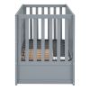 Crib with Drawers and 3 Height Options, Gray