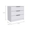 Kaia 3 Drawers Dresser; Superior Top -White