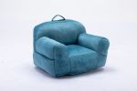 Kid's Bean Bag Chair Velvet Fabric Memory Sponge Stuffed Bean Bag Chair For Children,Blue