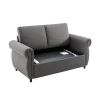 57.5" Orisfur Pull Out Sofa Bed Loveseat Sleeper with Twin Size Memory Mattress for Living Room Spaces, Gray