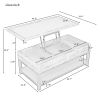 U-style Lift Top Coffee Table with Inner Storage Space and Shelf (As same As WF198291AAE)