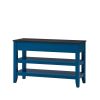 U_STYLE 48'' Modern Console Table Sofa Table for Living Room with 3 Drawers and 2 Shelves, Solid Wood Top (MDF) (As same As WF212303AAV)