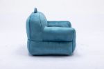Kid's Bean Bag Chair Velvet Fabric Memory Sponge Stuffed Bean Bag Chair For Children,Blue