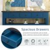 U_STYLE 48'' Modern Console Table Sofa Table for Living Room with 3 Drawers and 2 Shelves, Solid Wood Top (MDF) (As same As WF212303AAV)