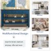 U_STYLE 48'' Modern Console Table Sofa Table for Living Room with 3 Drawers and 2 Shelves, Solid Wood Top (MDF) (As same As WF212303AAV)