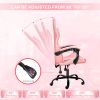 YSSOA Racing Video Backrest and Seat Height Recliner Gaming Office High Back Computer Ergonomic Adjustable Swivel Chair, Without footrest, Pink/White