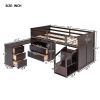 Loft Bed Low Study Twin Size Loft Bed With Storage Steps and Portable,Desk